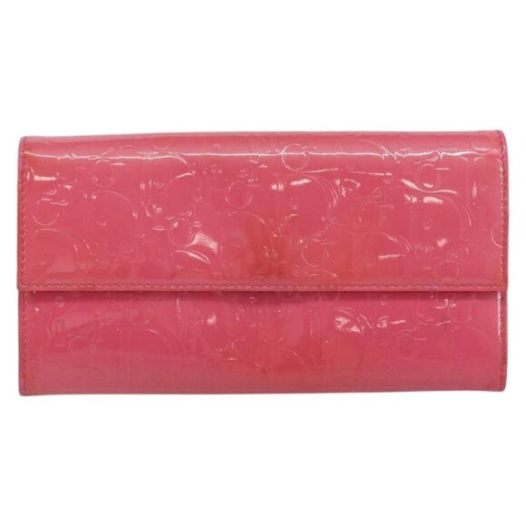 Christian Dior Trotter Canvas Wallet Enamel Pink Auth 146802 - Picture 2 of 16